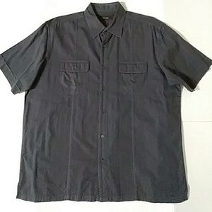 Tasso Elba Men's Button Down Shirt Gray Large